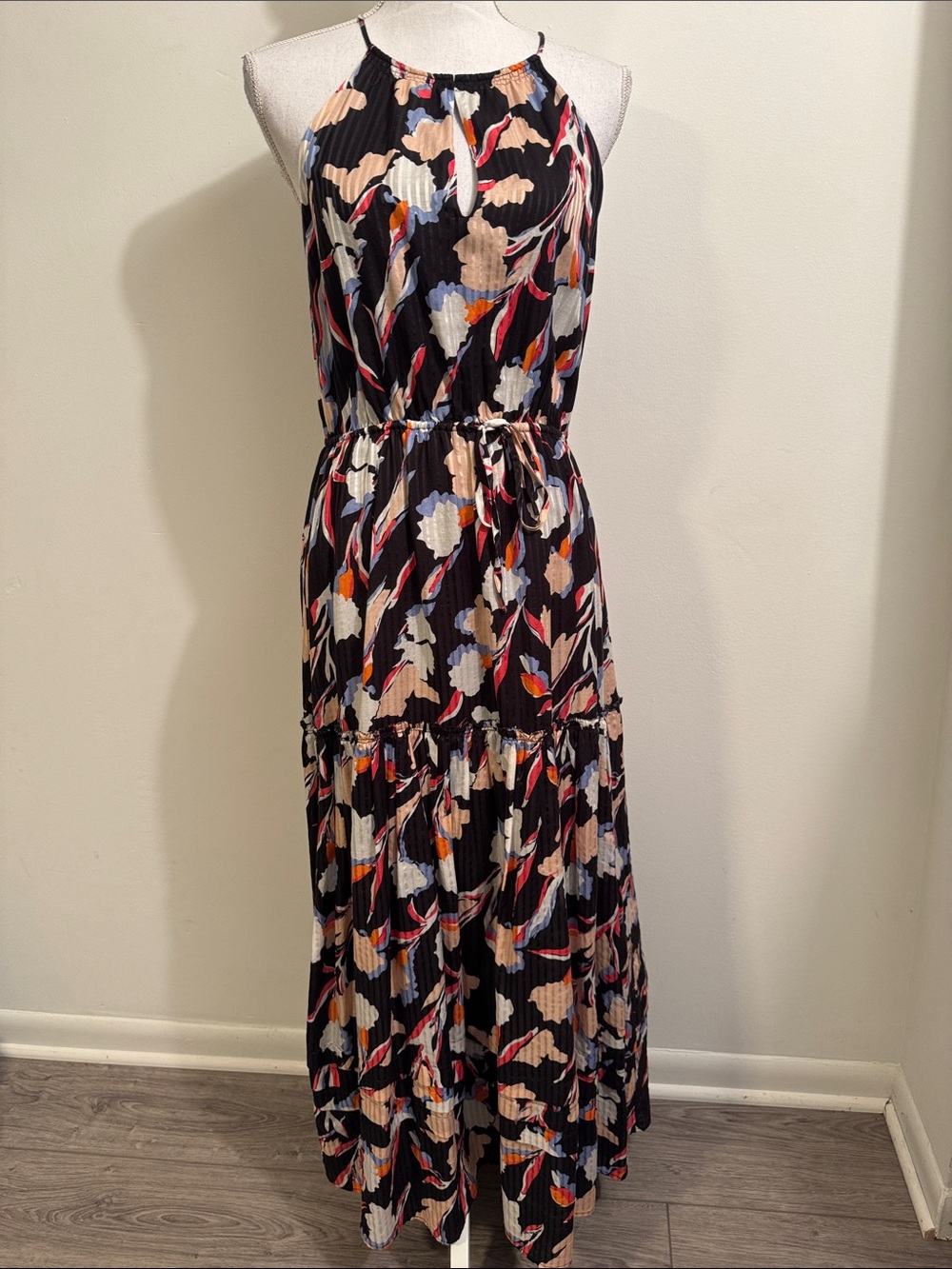 Joie Beautiful Floral Halter with Peep Hole Maxi Dress